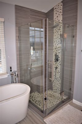 Unique and optimized small bathroom remodeling done in Owing Mills, Md.