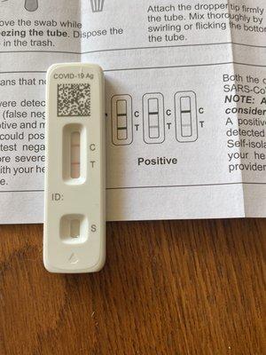 Positive covid test