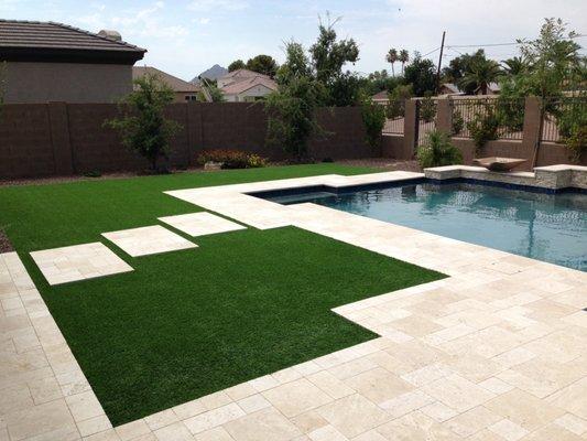 Turf, Travertine, Plants, Trees, Rock and Boulders