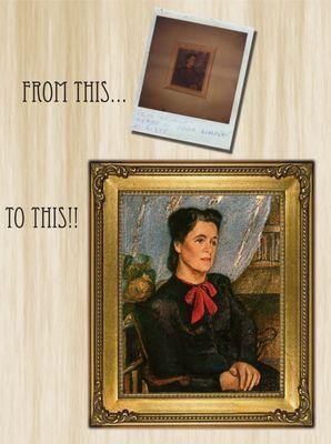 A lost painting preserved only in a faded Polaroid snap shot was returned to it's original size and glory.