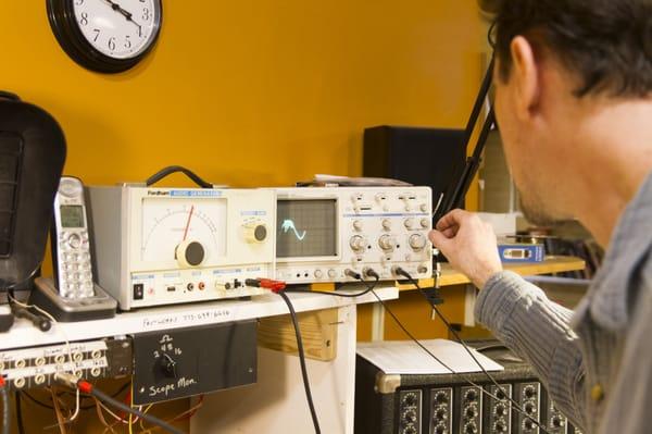 Every amp is given a sweep test with both the oscilloscope and the pickiest ears in the industry.