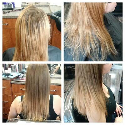 Before and after pictures showing the great job Samantha did!