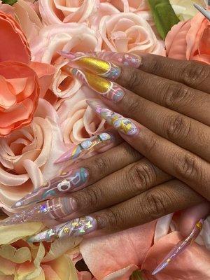 Easter stiletto acrylic set.