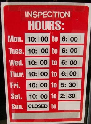 Motorcycle Inspection Station Hours