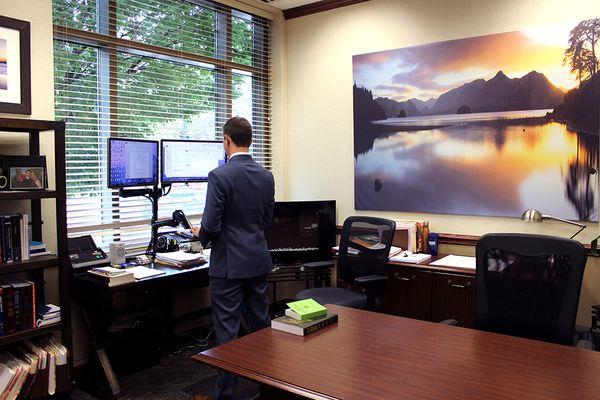 A view into attorney Kyle Cray's office.