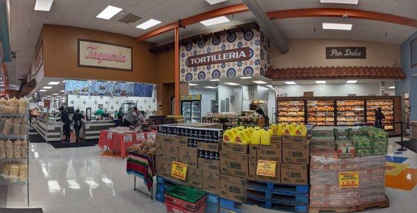 Taqueria, tortillería, and pan dulce display