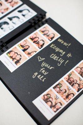 Guest book included for wedding bookings. One film strip goes in the book, the other the guests keep