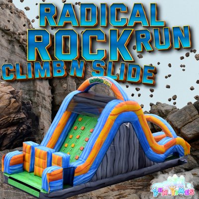 Obstacle Course Rentals in Groveland here's our Radical Run Rock Climb N Slide.