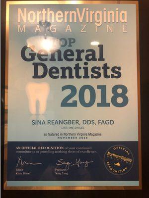 2018 Top Dentist award