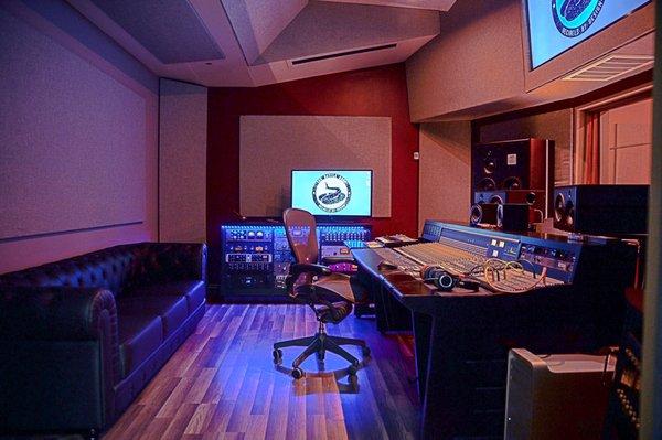 The Rattle Room, our recording studio control room comfortably seats 6 people