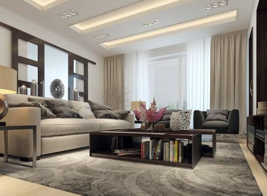 Full Interior Design, including custom lighting plan, window treatments, furniture, area rugs and accessories