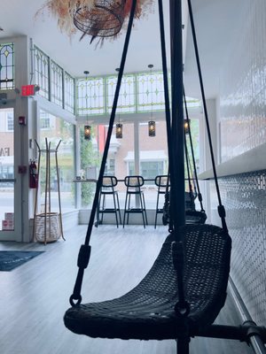 Swing inside the cafe.