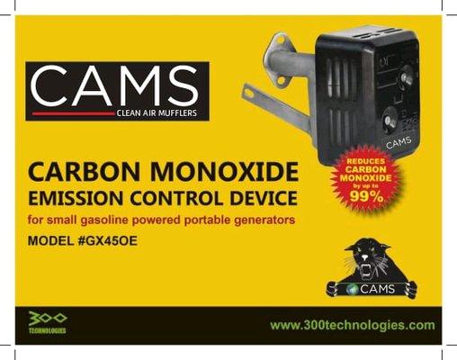 99% REDUCTION OF CARBON MONOXIDE ON ALL SMALL GASOLINE POWERED ENGINES