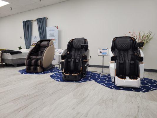 Luxury massage chairs for you to experience.