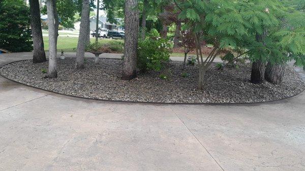 Decorative rock landscape installation