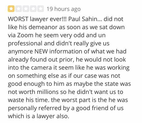 Review of a partner at this law firm.