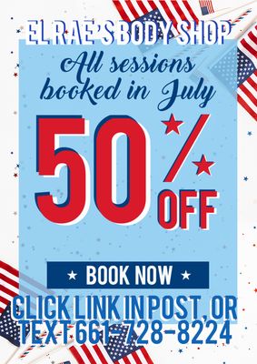 As seen in Facebook! 50% off all sessions booked during the month of July Only!