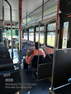 Rideon bus 61 to Germantown Transit center with passenger not wearing a mask