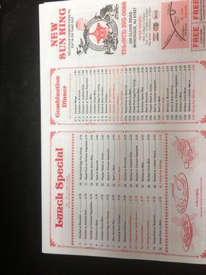 Menu side 1