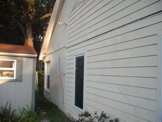 going to remove the old wire off the house the shed is going to match the house