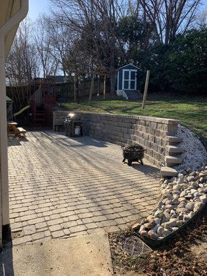 Retaining wall and patio