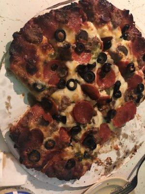 Supreme pizza-slightly cooked!