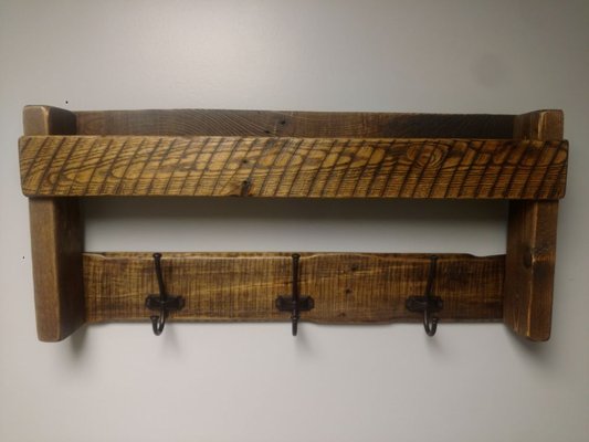 Handmade rustic coat rack. Perfect for an entryway.