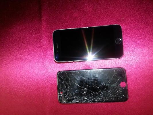 This iPhone had bad damage, but we were able to fix it without any issues. Superior Work / Superior Service!