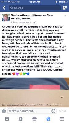 This is the only discipline she got. And when I commented this lady deleted it. I have the rest of the stuff per your request.