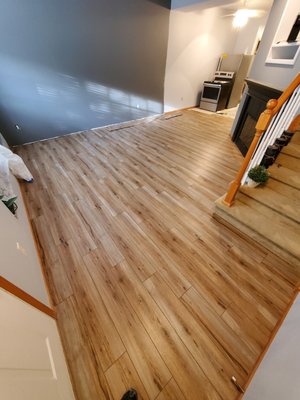 Another angle of the LVP flooring