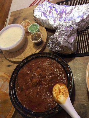 Rice, nan, Somosa, and curry! So much stuff for a little over 12 dollars