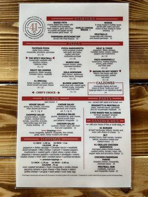 Menu Side 1