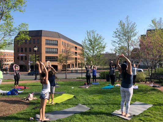 We teach outdoor Pilates classes once per month.