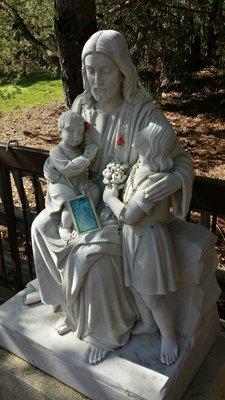 Statue of Jesus and children in the Respect Life garden.  A wonderful place to come and say a Rosary for the Unborn.