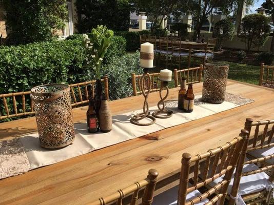 Rustic ... Craft beer themed wedding. ..was held at a beer garden!