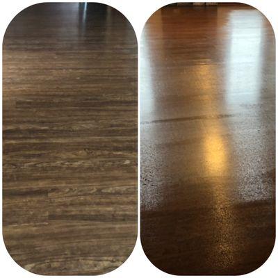 Before & After 
steam mop and floor shine