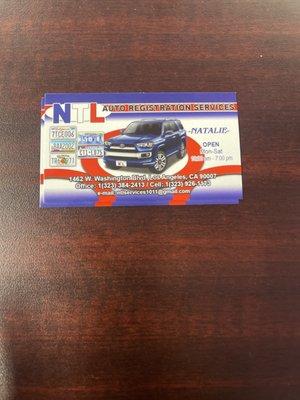 NTL Auto Registration Services