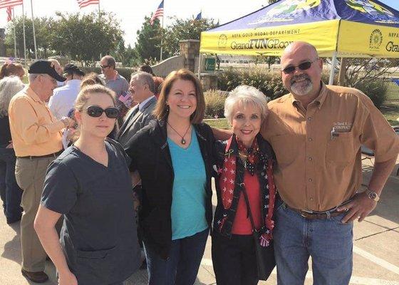 Our team and Ms. Clemson at the Veterans Day Memorial. We are grateful for those who serve and have served.