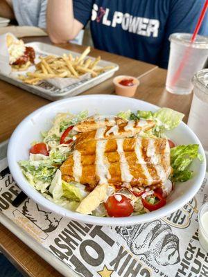 Nashville hot chicken salad with grilled chicken