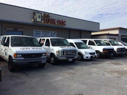 Our Fleet of service vehicles ready to serve you 24 hours 7 days a week.