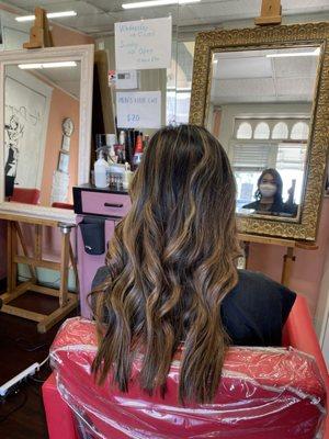 Hair with highlights