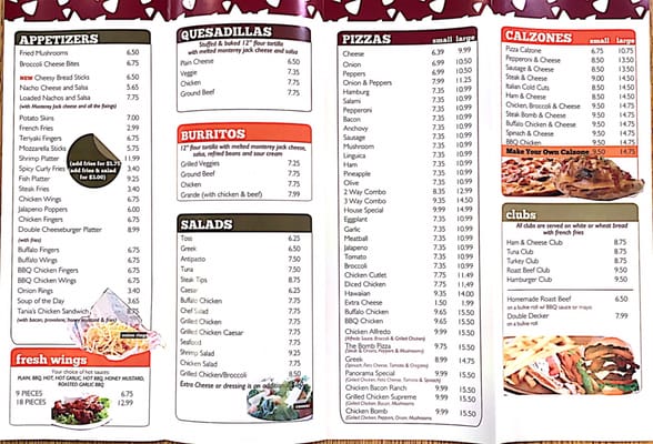 Panorama 2 menu. Great food. Try the panorama wrap you won't regret it.