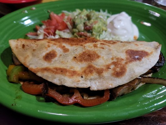 Delicious veggie quesadilla! Very yummy.