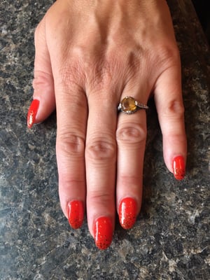 Orange with glitter