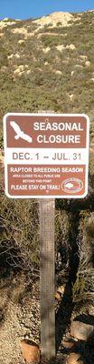 Raptor breeding sign