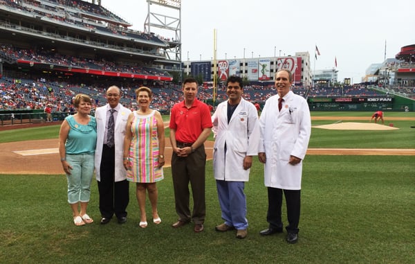 Dr. Amir Bajoghli Recognized by Washington Nationals Baseball Team During a Pregame Ceremony on Nationals Field