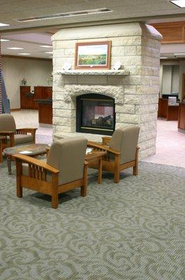 Livingroom style lobby that always has locally brewed coffee