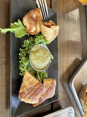 BBQ Eggroll with Cilantro dipping sauce - yum!