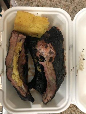 St. Louis style ribs with cornbread ($18)