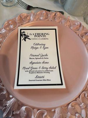 Engagement party 8/25/24. Brunch menu.